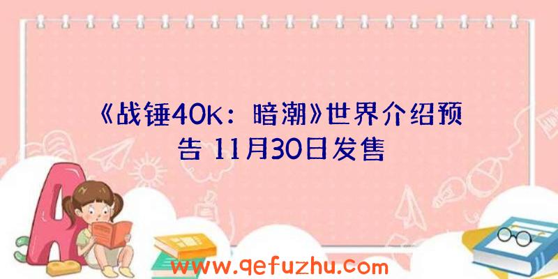 《战锤40K：暗潮》世界介绍预告